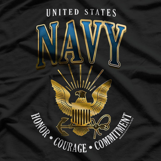 United States Navy Honor Courage Commitment Veteran Gift T-Shirt