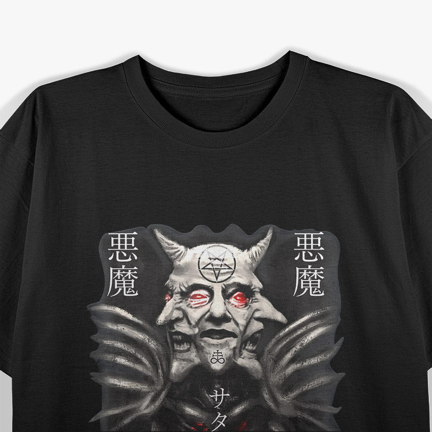 Japanese Gothic Baphomet Satanic Dark Occult Devil Art T-Shirt