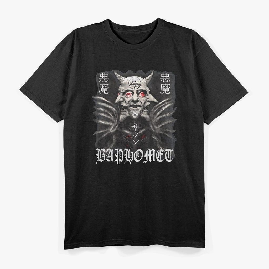 Japanese Gothic Baphomet Satanic Dark Occult Devil Art T-Shirt