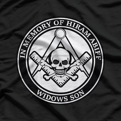 In Memory of Hiram Abiff: Masonic Brotherhood Tribute T-Shirt