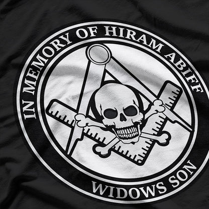 In Memory of Hiram Abiff: Masonic Brotherhood Tribute T-Shirt