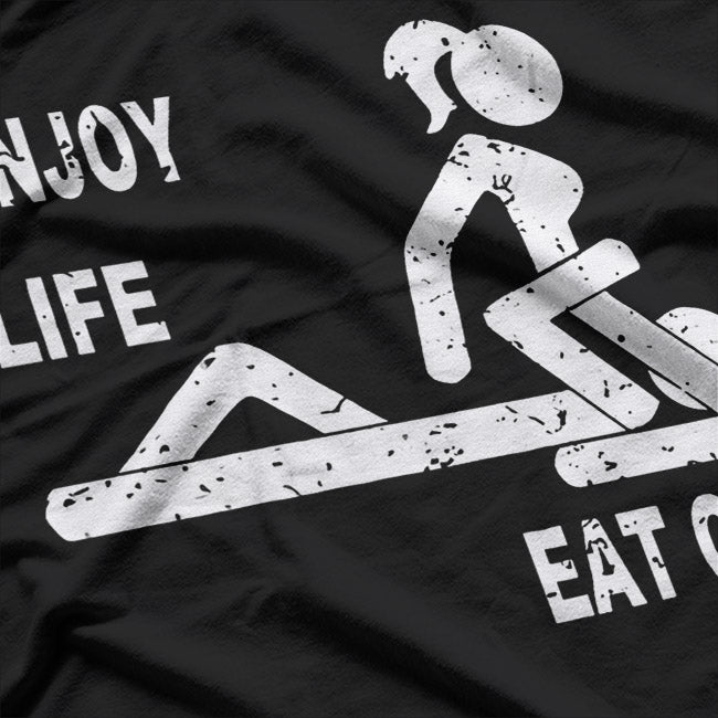 Eat Well, Live Happy: Food Lover’s Motto T-Shirt