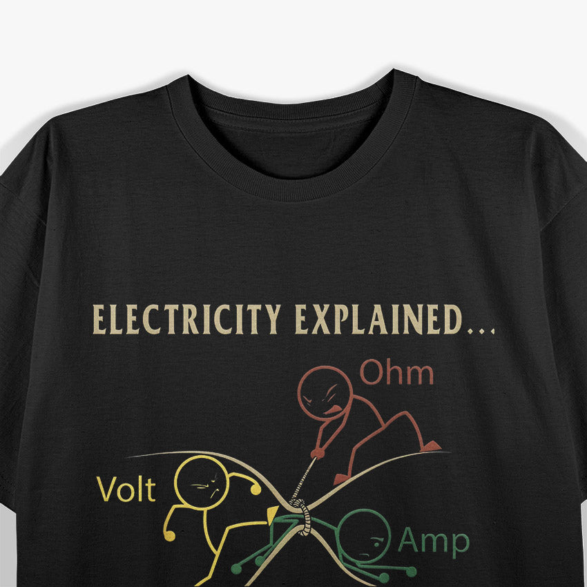 Funny Electricity Explained - Bold Nerd Humor T-Shirt