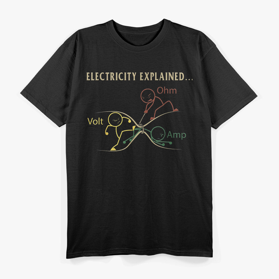 Funny Electricity Explained - Bold Nerd Humor T-Shirt