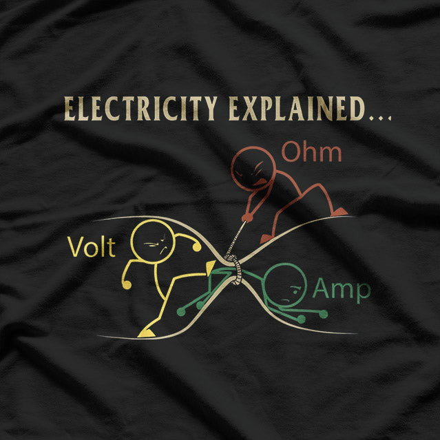 Funny Electricity Explained - Bold Nerd Humor T-Shirt