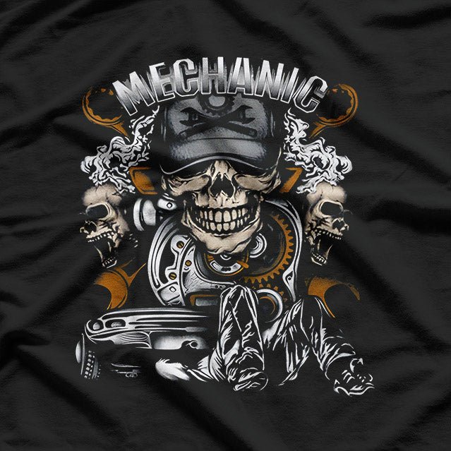 Mechanic Skull – Fix My Car Auto Repair Garage T-Shirt