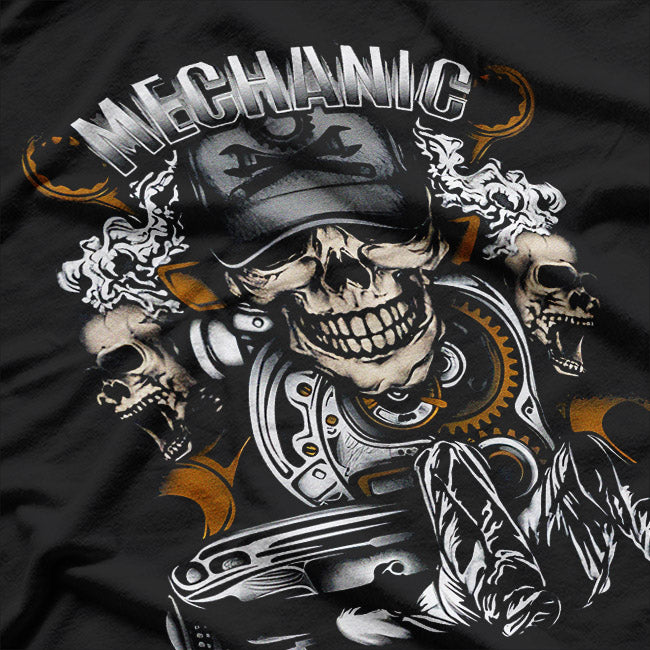 Mechanic Skull – Fix My Car Auto Repair Garage T-Shirt