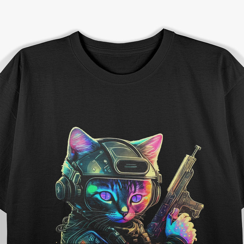 Men’s Funny Cat Kitty Gun Meme T-Shirt