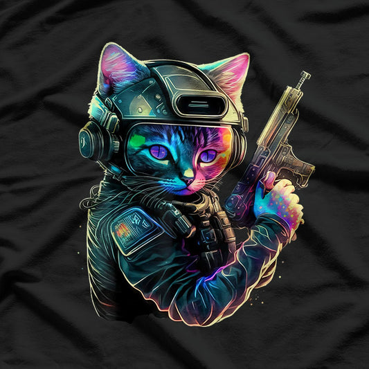 Men’s Funny Cat Kitty Gun Meme T-Shirt