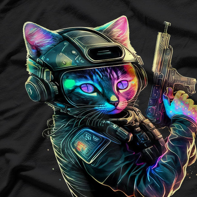 Men’s Funny Cat Kitty Gun Meme T-Shirt