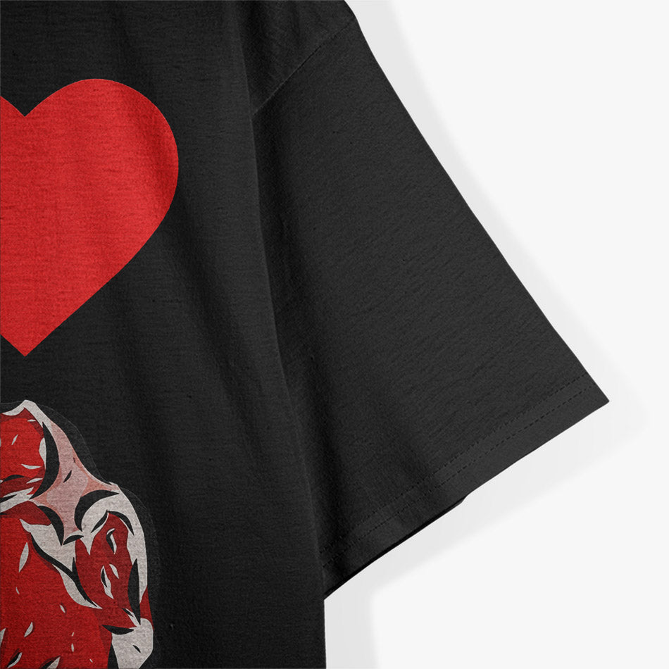 I Love Meat – I ❤️ Juicy Steak Meat Lover Premium Design T-Shirt