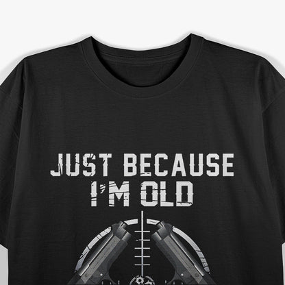 Funny Aging Humor – Out of Range Quote Graphic T-Shirt