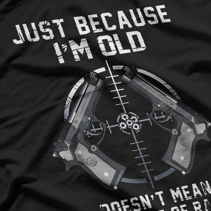 Funny Aging Humor – Out of Range Quote Graphic T-Shirt