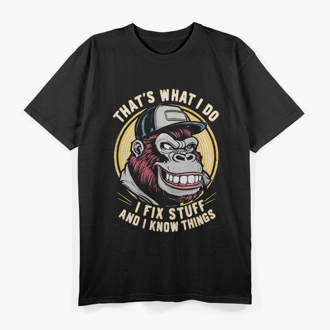 Funny Fix-It Monkey I Repair Stuff & Know Things  T-Shirt