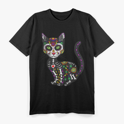 Cute Skull Mexican Cat - A Vibrant Fusion of Culture and Cuteness T-Shirt