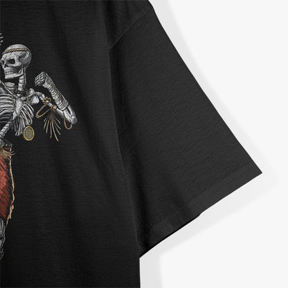 Skeleton Warrior Muay Thai Fighter Funny Fitness T-Shirt