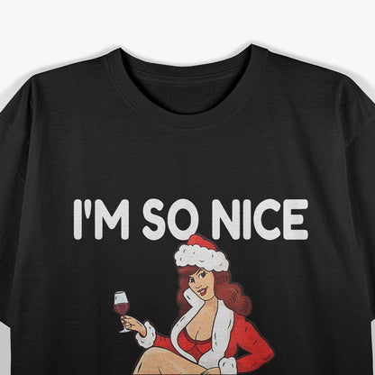 I’m So Nice Santa Came Twice Funny Christmas Joke T-Shirt