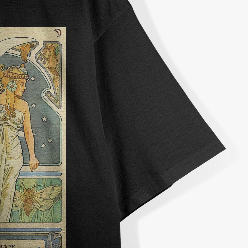 Luna & Moon Goddess Vintage Art Nouveau Witchcraft Magic T-Shirt