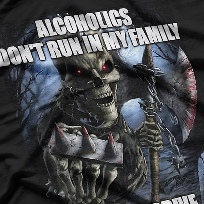 Funny Drinking Humor Alcoholics Don’t Run They Drive T-Shirt
