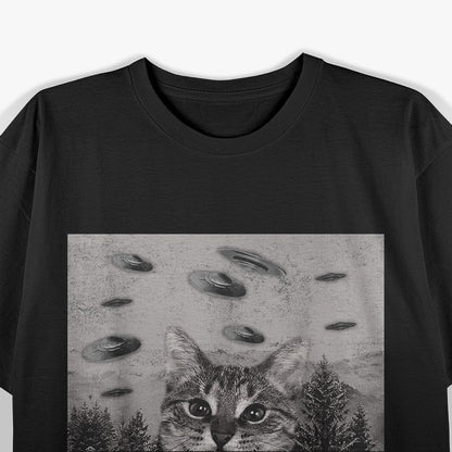 UFO Cat Funny Alien Abduction T-Shirt