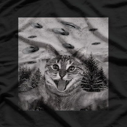 UFO Cat Funny Alien Abduction T-Shirt