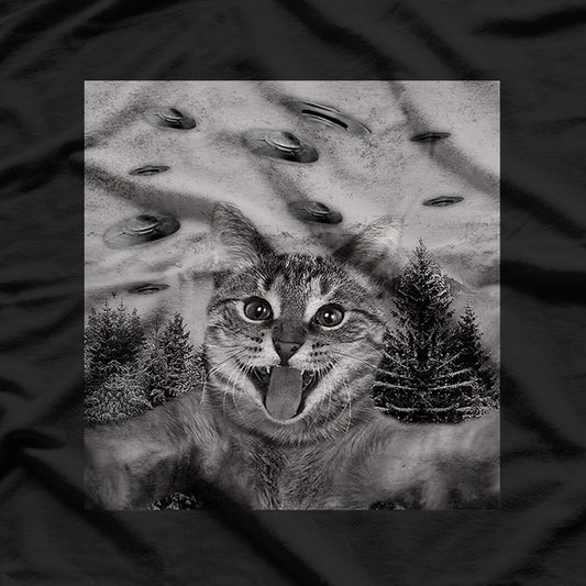 UFO Cat Funny Alien Abduction T-Shirt