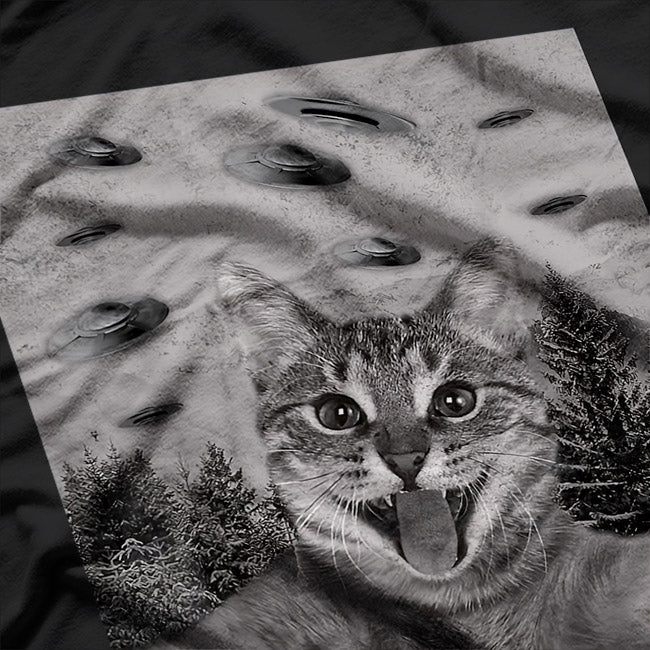UFO Cat Funny Alien Abduction T-Shirt