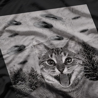 UFO Cat Funny Alien Abduction T-Shirt