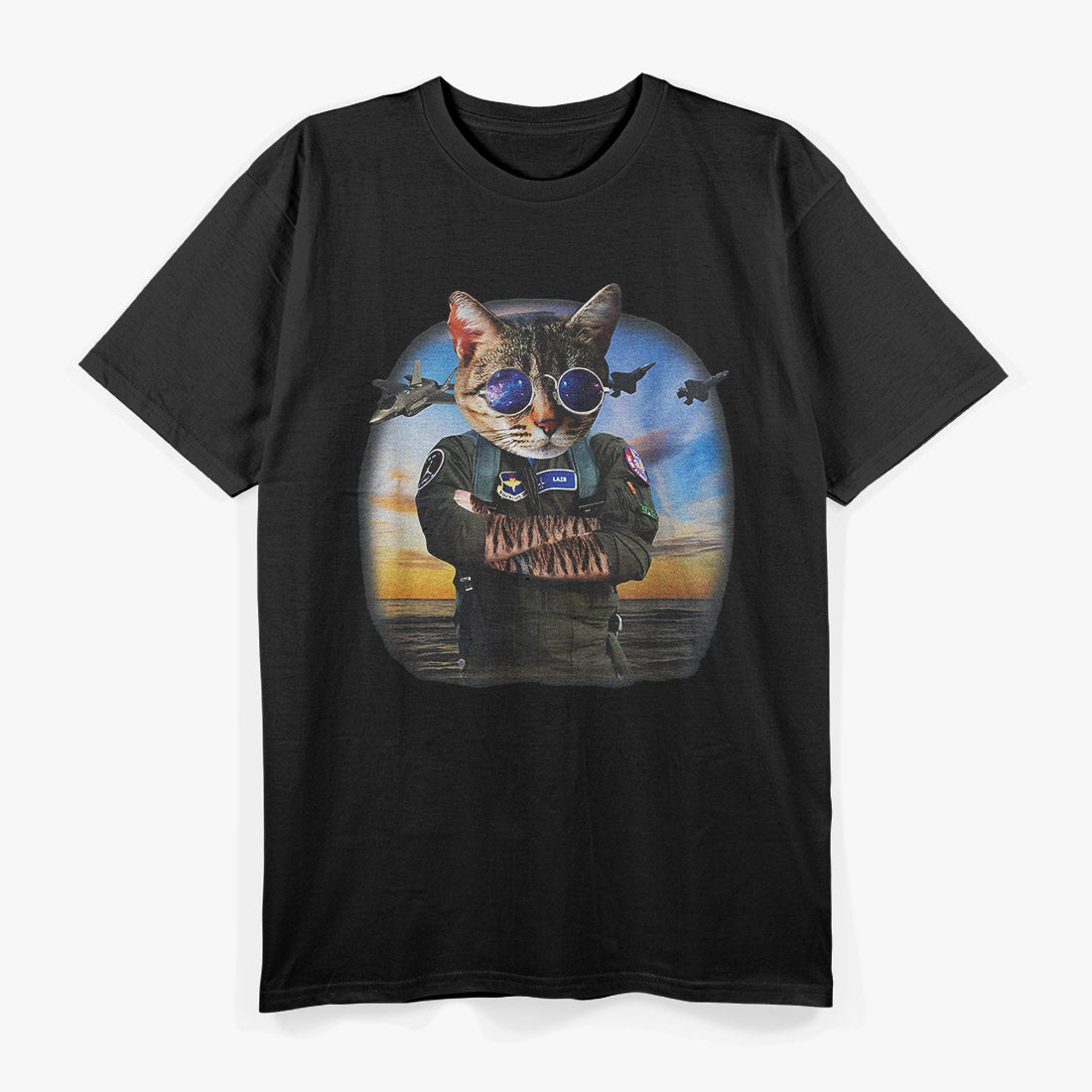 Feline Fighter Jet Pilot Funny Aviation Cat T-Shirt