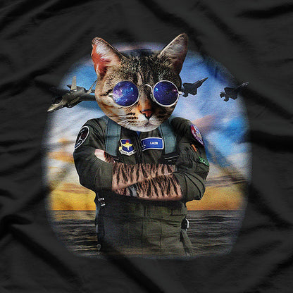 Feline Fighter Jet Pilot Funny Aviation Cat T-Shirt