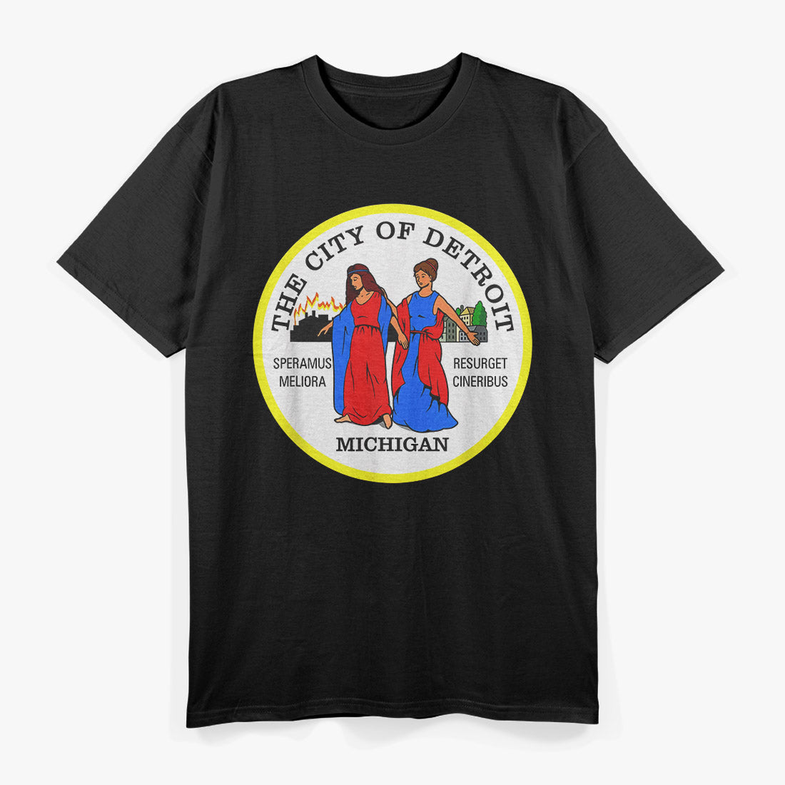 The City of Detroit Michigan Skyline T-Shirt