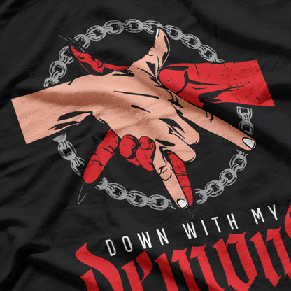 Down With My Demons Deal Handshake Aesthetic Humor Goth T-Shirt