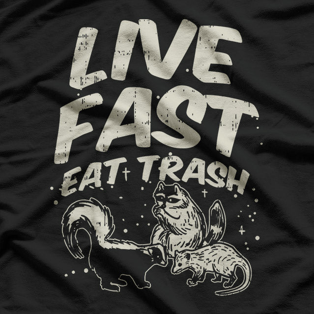 Eat Trash – Skunk, Raccoon, Opossum, Street Cats Funny Design T-Shirt