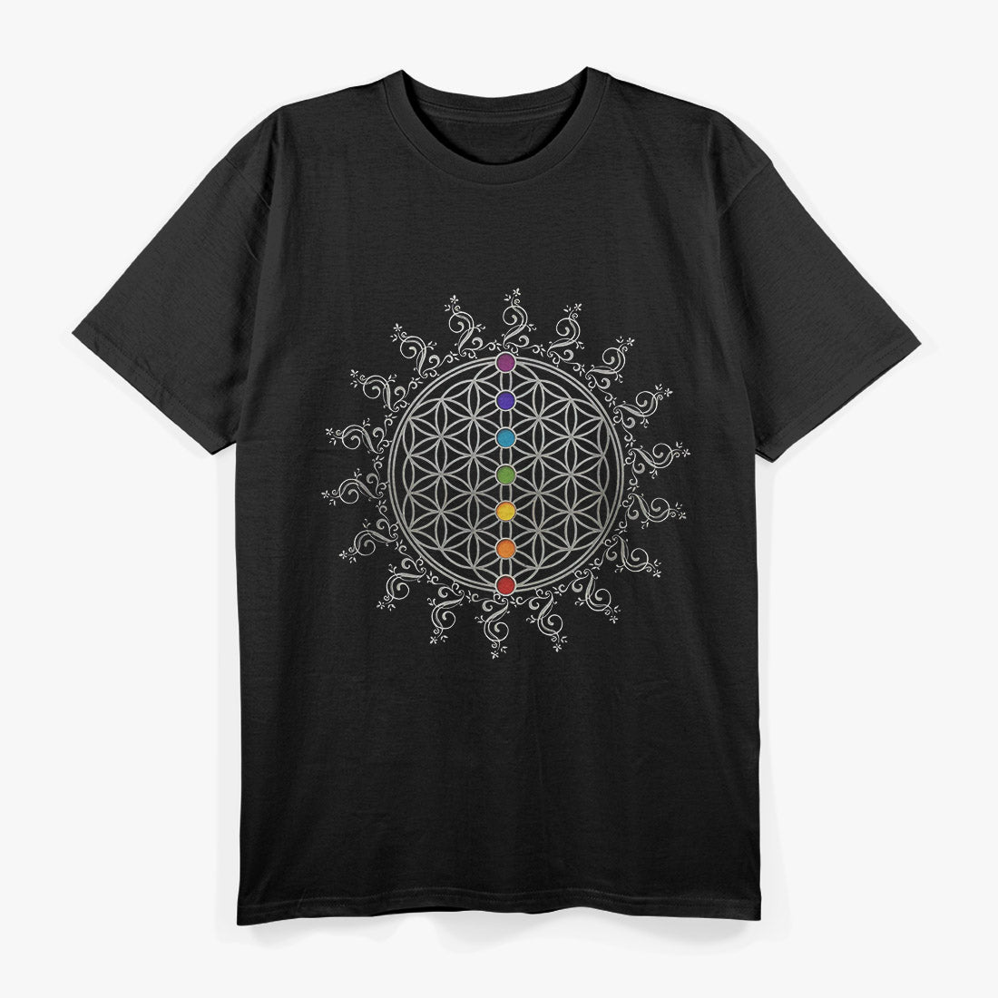 Flower of Life – Sacred Geometry Chakra Yoga Spiritual Graphic T-Shirt