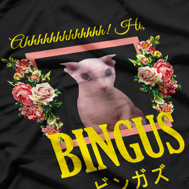 Hi Bingus: Funny Floral Pink Aesthetic T-Shirt