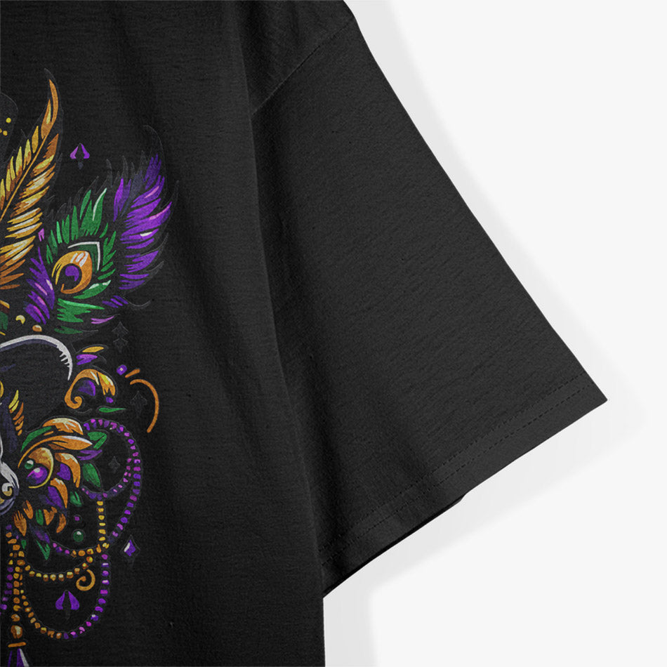 Mardi Gras Skull – Top Hat Retro New Orleans Festival T-Shirt