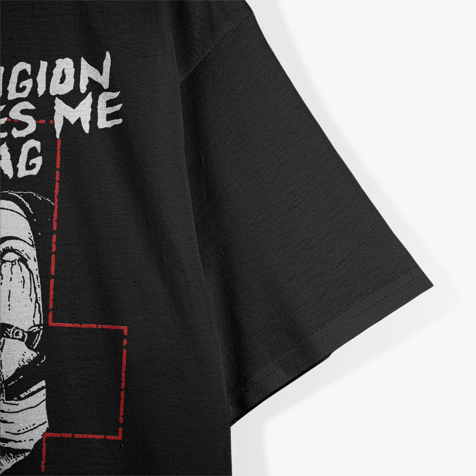 Religion Makes Me Gag Bad Nun Unholy Dark Humor T-Shirt