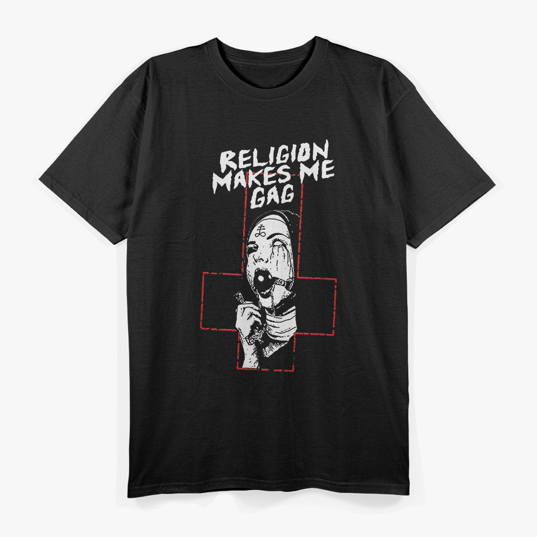 Religion Makes Me Gag Bad Nun Unholy Dark Humor T-Shirt