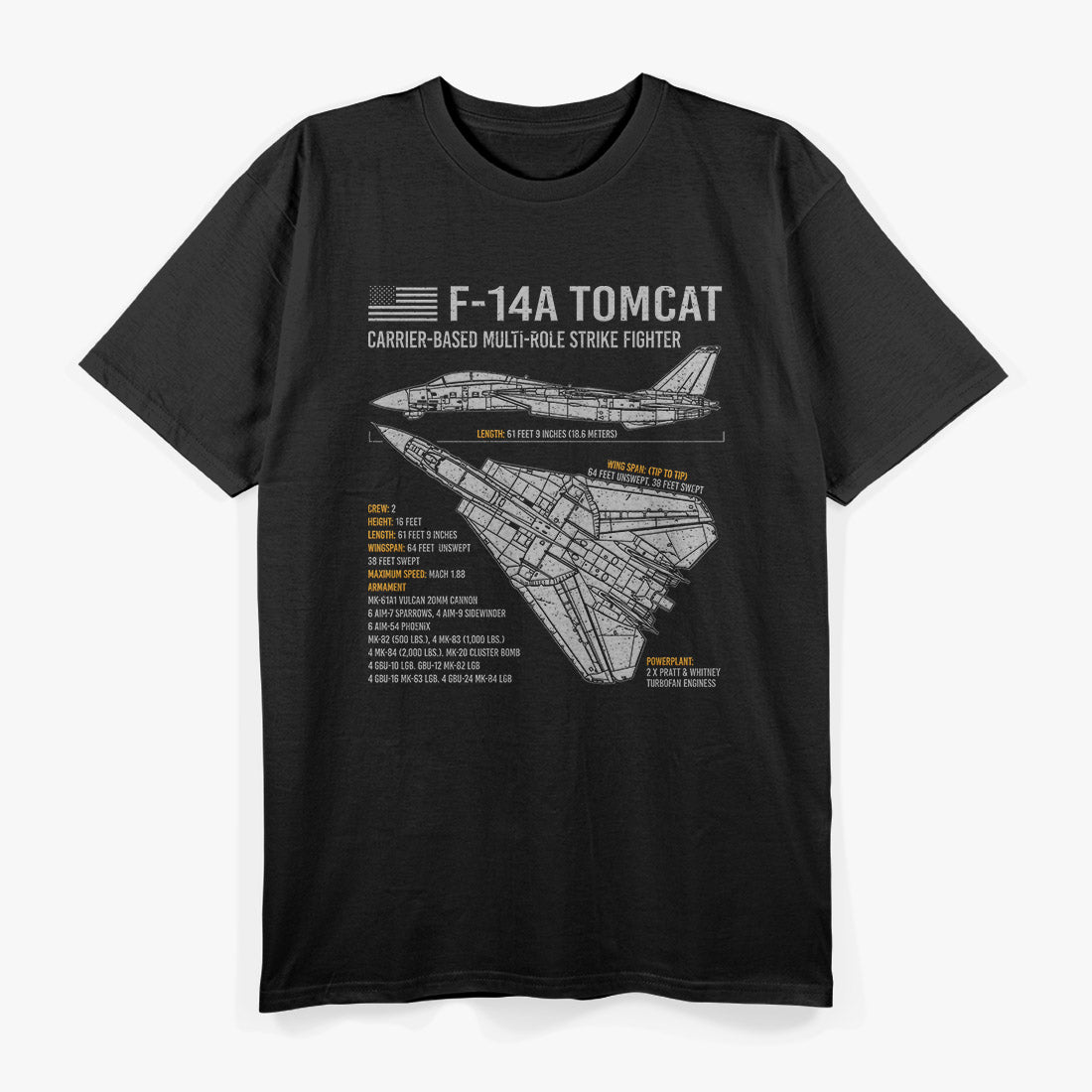 F-14 Tomcat – US Navy Fighter Jet Military Aviation T-Shirt