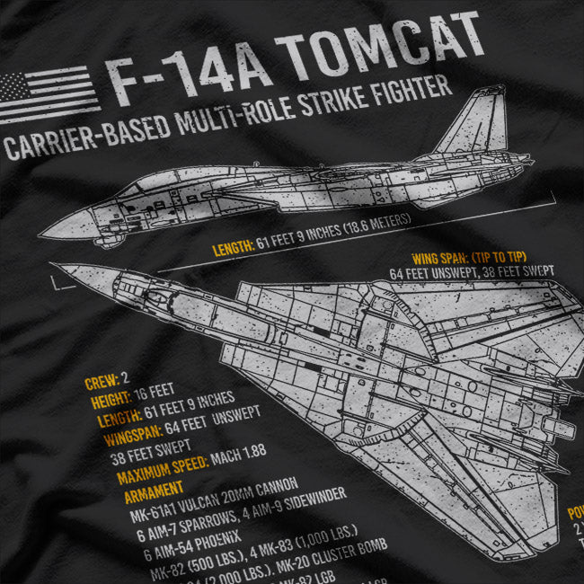 F-14 Tomcat – US Navy Fighter Jet Military Aviation T-Shirt
