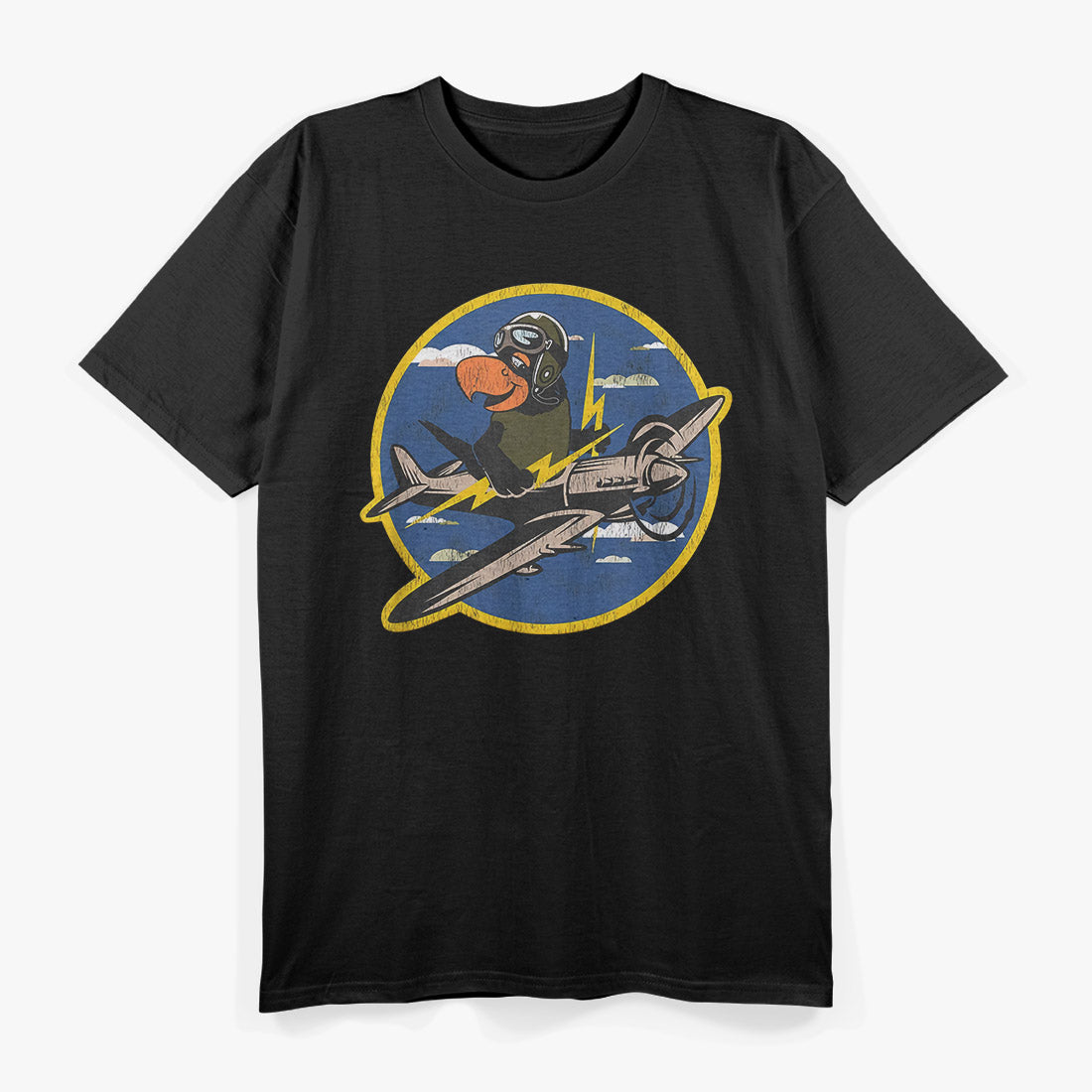 WWII Vintage Patch: Fighter Pilot War Veteran T-Shirt