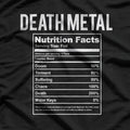 Brutal Death Metal Nutrition Facts Funny Concert Band Fan T-Shirt