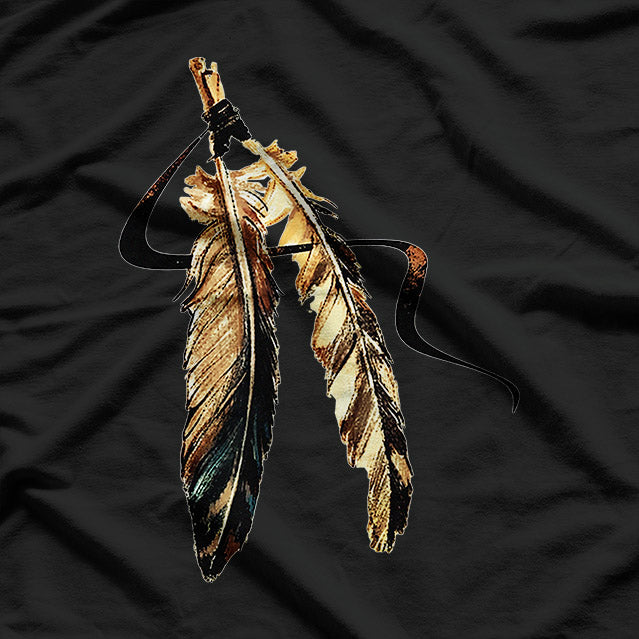 Southwest Native American Indian Tribal Art - Colorful Feather T-Shirt