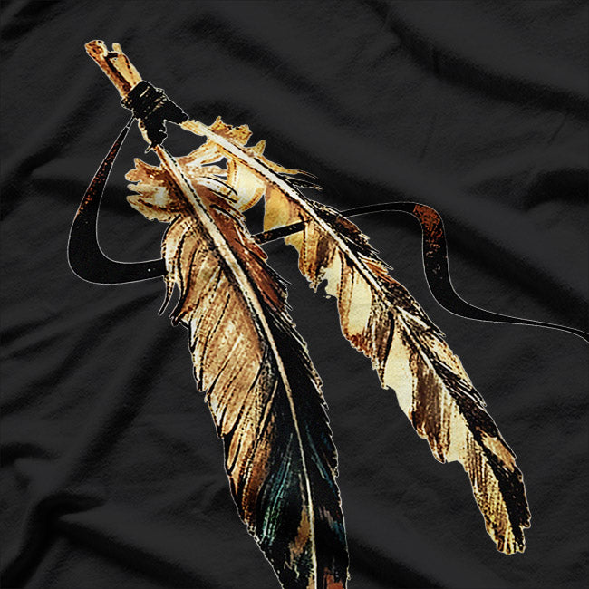 Southwest Native American Indian Tribal Art - Colorful Feather T-Shirt
