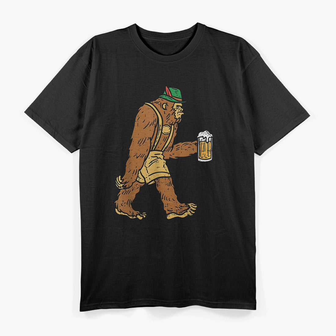 German Bigfoot Sasquatch - Oktoberfest Beer & Lederhose T-Shirt