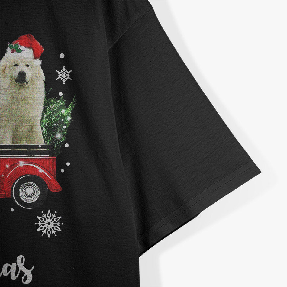 Great Pyrenees Christmas Red Truck Pajama T-Shirt