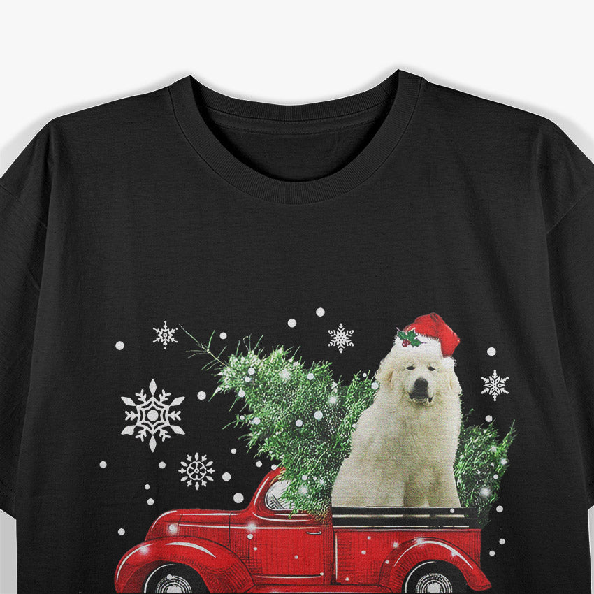 Great Pyrenees Christmas Red Truck Pajama T-Shirt