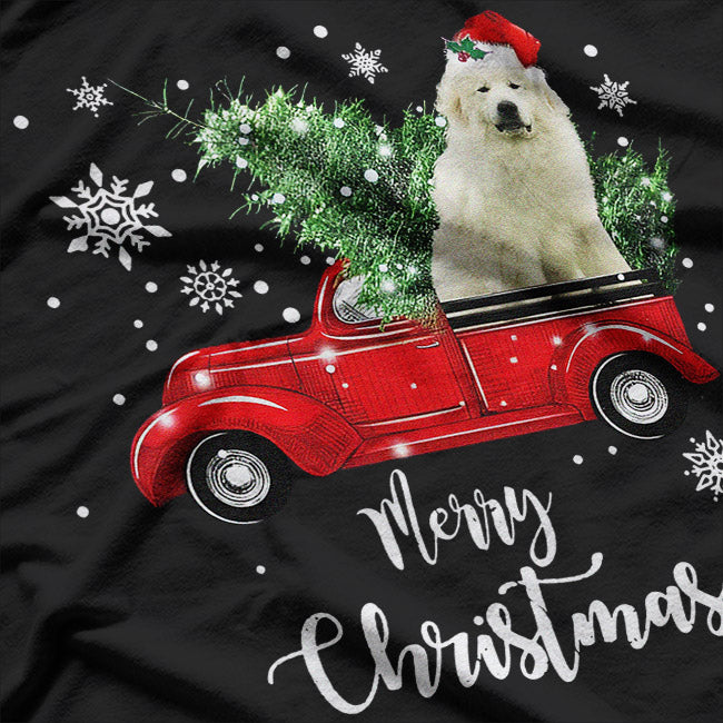 Great Pyrenees Christmas Red Truck Pajama T-Shirt