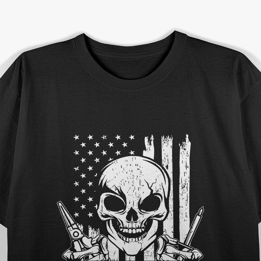 Electrician Skull: High Voltage Power T-Shirt