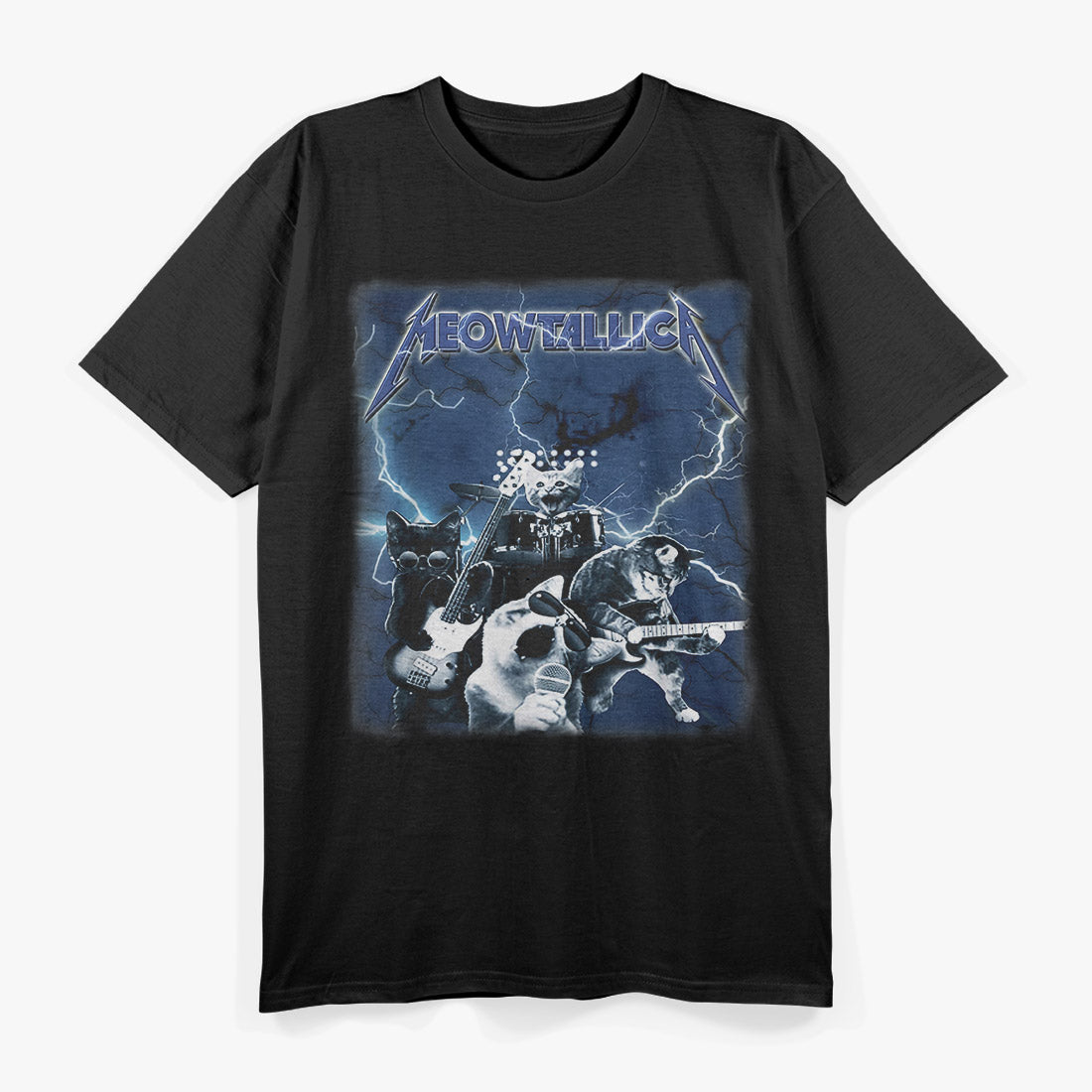 Meowtallica Funny Vaporwave Cat Metal Music Animal Lover T-Shirt